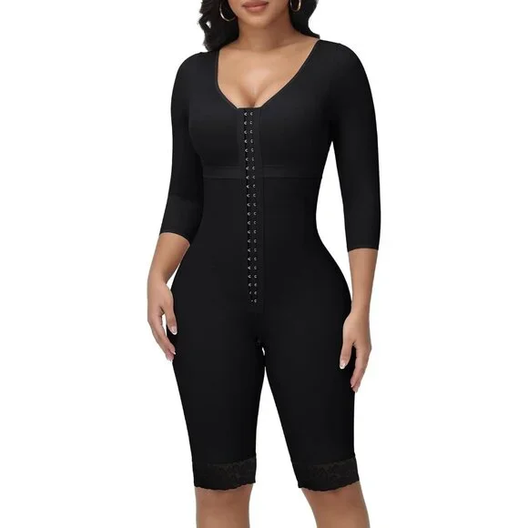 Women's Body Shaper Black Tummy Control Shapewear Surgery Compression Garment - Picture 1 of 7